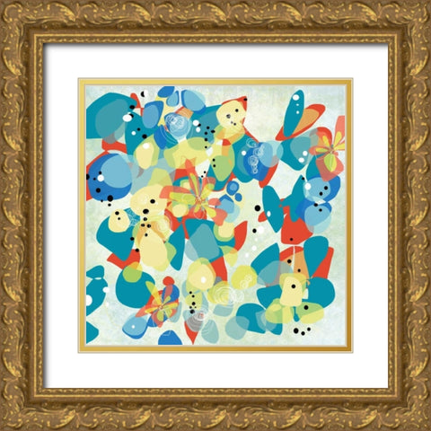 Falling on Water 2 Gold Ornate Wood Framed Art Print with Double Matting by Weiss, Jan