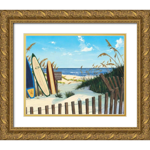 Beach Access Gold Ornate Wood Framed Art Print with Double Matting by Westmoreland, Scott