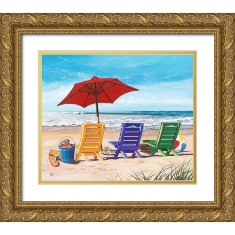 Beachy Keen Gold Ornate Wood Framed Art Print with Double Matting by Westmoreland, Scott