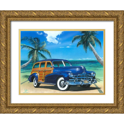 Blue Lagoon Gold Ornate Wood Framed Art Print with Double Matting by Westmoreland, Scott