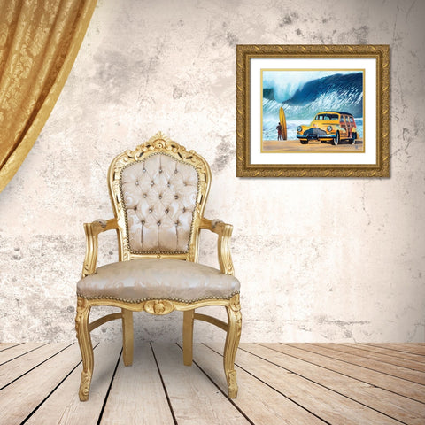 Buttercup Buick Gold Ornate Wood Framed Art Print with Double Matting by Westmoreland, Scott