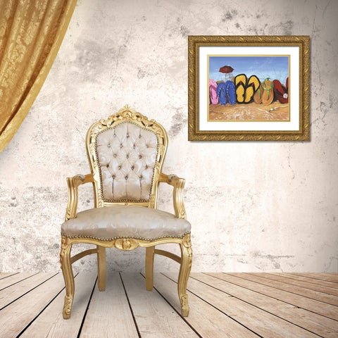 Flip Flop Fence Gold Ornate Wood Framed Art Print with Double Matting by Westmoreland, Scott