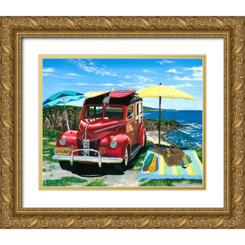 Palisades Picnic Gold Ornate Wood Framed Art Print with Double Matting by Westmoreland, Scott