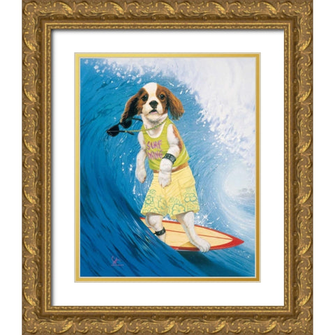Surf Dawg Gold Ornate Wood Framed Art Print with Double Matting by Westmoreland, Scott