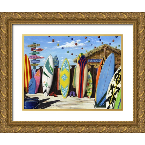 Surf Shack Gold Ornate Wood Framed Art Print with Double Matting by Westmoreland, Scott