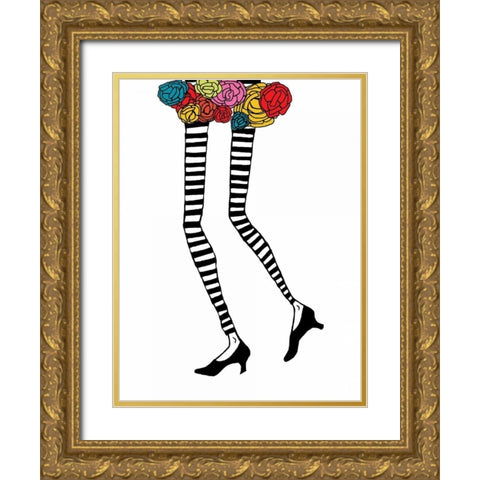Skinny Legs 1 Gold Ornate Wood Framed Art Print with Double Matting by Weiss, Jan