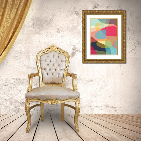 Layered Earth One Gold Ornate Wood Framed Art Print with Double Matting by Weiss, Jan