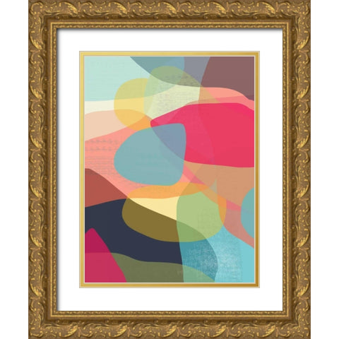 Layered Earth One Gold Ornate Wood Framed Art Print with Double Matting by Weiss, Jan