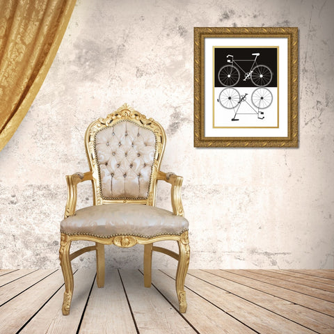 Two Bikes Gold Ornate Wood Framed Art Print with Double Matting by Weiss, Jan