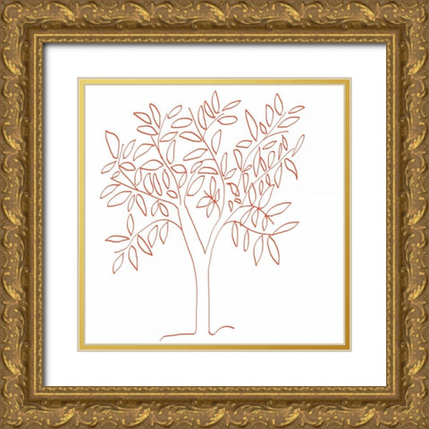 A Tangerine Tree Gold Ornate Wood Framed Art Print with Double Matting by Weiss, Jan