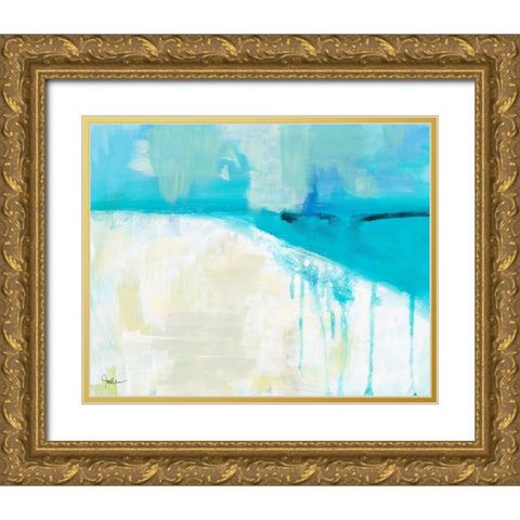 Coastal Blues 1 Gold Ornate Wood Framed Art Print with Double Matting by Weiss, Jan