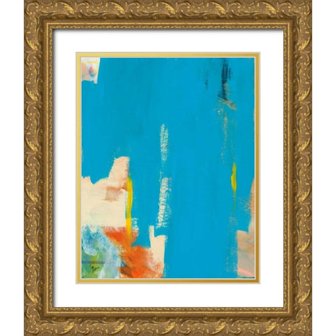 Aqua Tide Gold Ornate Wood Framed Art Print with Double Matting by Weiss, Jan