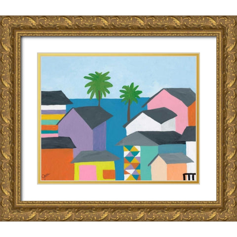 Beachfront Property 2 Gold Ornate Wood Framed Art Print with Double Matting by Weiss, Jan