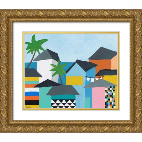 Beachfront Property 3 Gold Ornate Wood Framed Art Print with Double Matting by Weiss, Jan