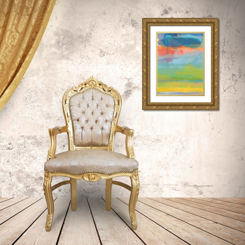 Coral Sky Gold Ornate Wood Framed Art Print with Double Matting by Weiss, Jan