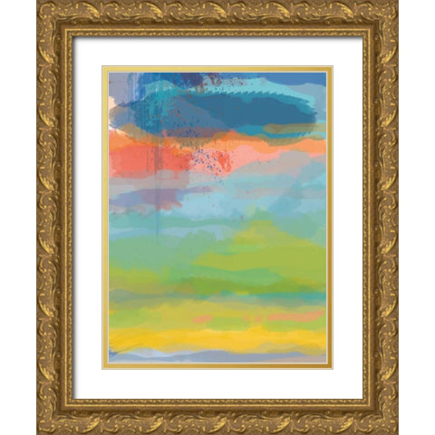 Coral Sky Gold Ornate Wood Framed Art Print with Double Matting by Weiss, Jan