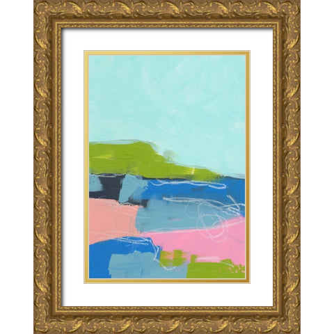 Landscape No. 96 Gold Ornate Wood Framed Art Print with Double Matting by Weiss, Jan