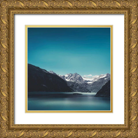 Turquoise Mountain Lake Gold Ornate Wood Framed Art Print with Double Matting by Wuestenhagen, Dirk