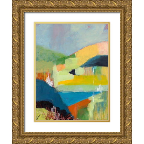 Coastal Hills Gold Ornate Wood Framed Art Print with Double Matting by Weiss, Jan