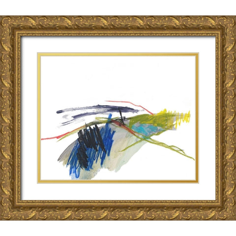 Abstract Landscape No. 8 Gold Ornate Wood Framed Art Print with Double Matting by Weiss, Jan