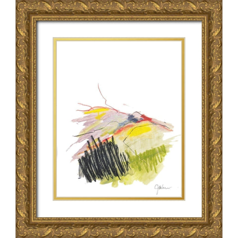 Abstract Landscape No. 12 Gold Ornate Wood Framed Art Print with Double Matting by Weiss, Jan