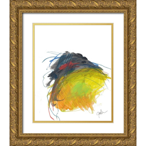 Abstract Landscape No. 15 Gold Ornate Wood Framed Art Print with Double Matting by Weiss, Jan