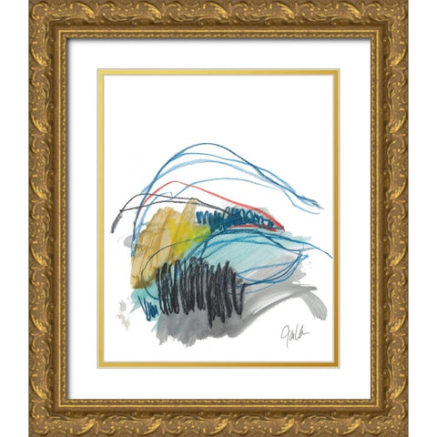 Abstract Landscape No. 19 Gold Ornate Wood Framed Art Print with Double Matting by Weiss, Jan