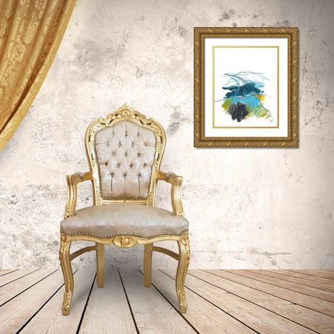 Abstract Landscape No. 33 Gold Ornate Wood Framed Art Print with Double Matting by Weiss, Jan