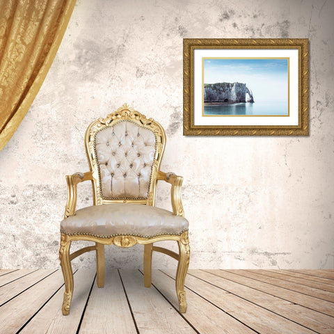 Porte d aval and Aiguille Rock Gold Ornate Wood Framed Art Print with Double Matting by Wuestenhagen, Dirk
