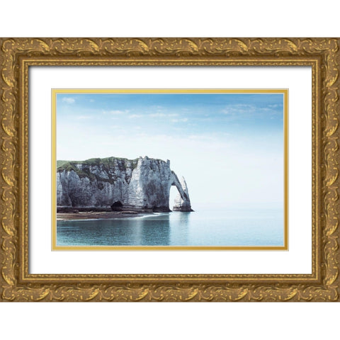Porte d aval and Aiguille Rock Gold Ornate Wood Framed Art Print with Double Matting by Wuestenhagen, Dirk