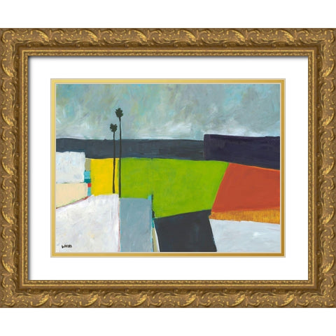 Composed Earth Gold Ornate Wood Framed Art Print with Double Matting by Weiss, Jan