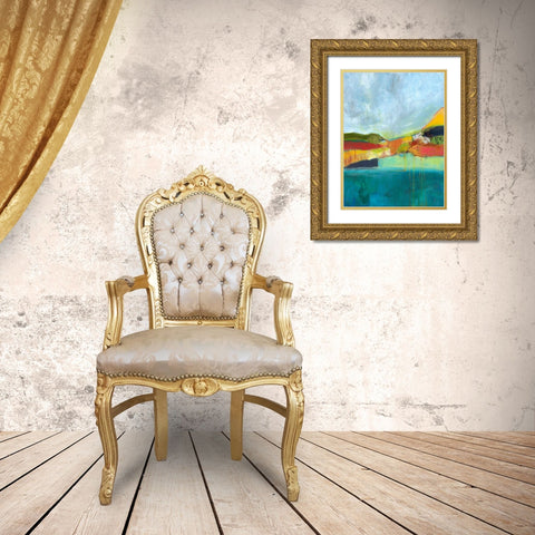 View across the Bay Gold Ornate Wood Framed Art Print with Double Matting by Weiss, Jan