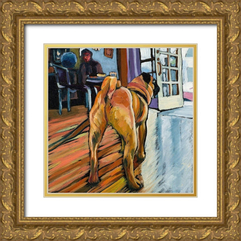 A Pugs View Gold Ornate Wood Framed Art Print with Double Matting by Wronski, Kathryn