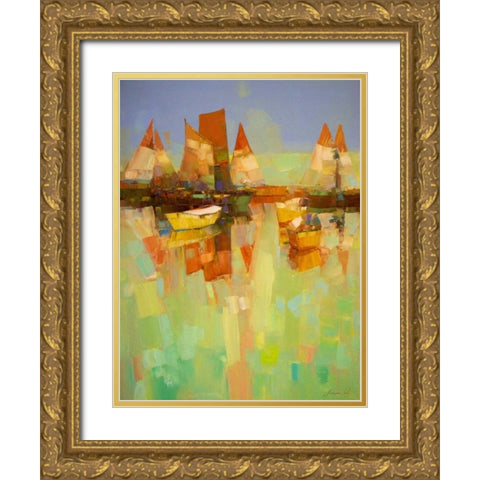 Harbor Gold Ornate Wood Framed Art Print with Double Matting by Yeremyan, Vahe
