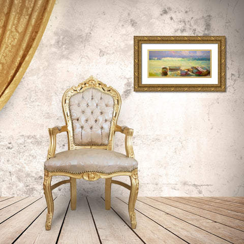 Rowboats Gold Ornate Wood Framed Art Print with Double Matting by Yeremyan, Vahe