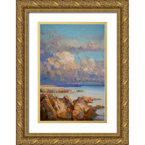 The Cliffs Gold Ornate Wood Framed Art Print with Double Matting by Yeremyan, Vahe