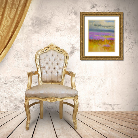 Field of Lavenders 1 Gold Ornate Wood Framed Art Print with Double Matting by Yeremyan, Vahe