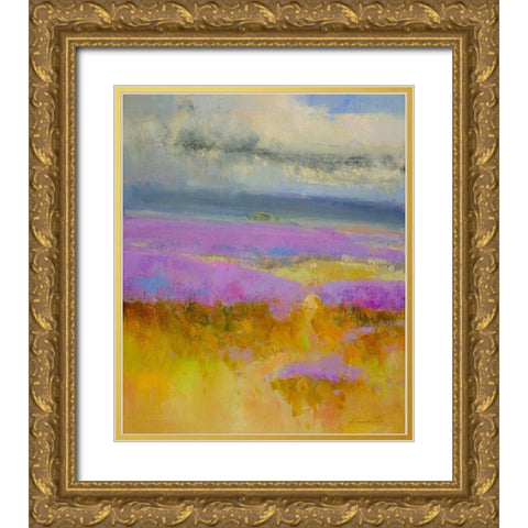 Field of Lavenders 1 Gold Ornate Wood Framed Art Print with Double Matting by Yeremyan, Vahe