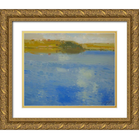 Lakeside Gold Ornate Wood Framed Art Print with Double Matting by Yeremyan, Vahe