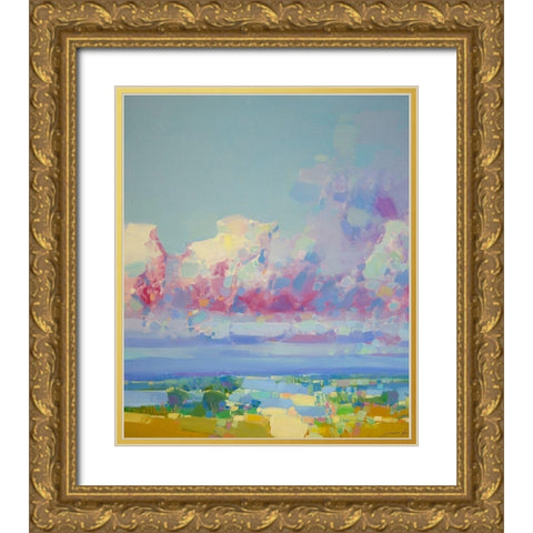 Purple Clouds Gold Ornate Wood Framed Art Print with Double Matting by Yeremyan, Vahe