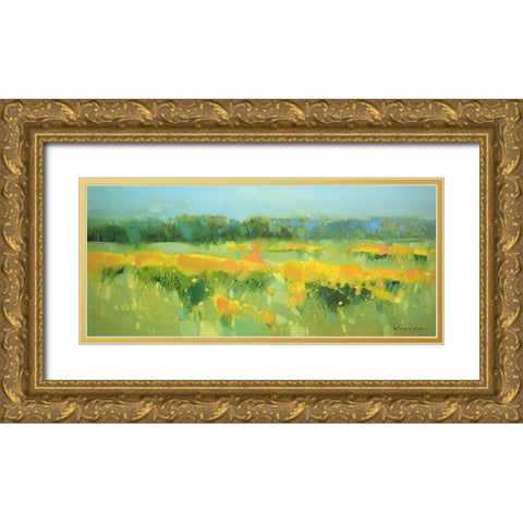 Meadow - Panel Gold Ornate Wood Framed Art Print with Double Matting by Yeremyan, Vahe