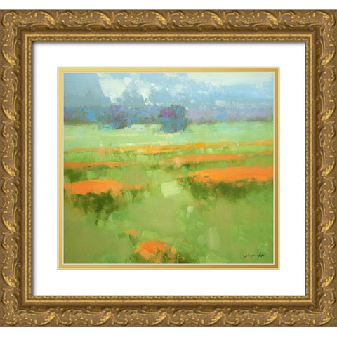 Meadow Gold Ornate Wood Framed Art Print with Double Matting by Yeremyan, Vahe