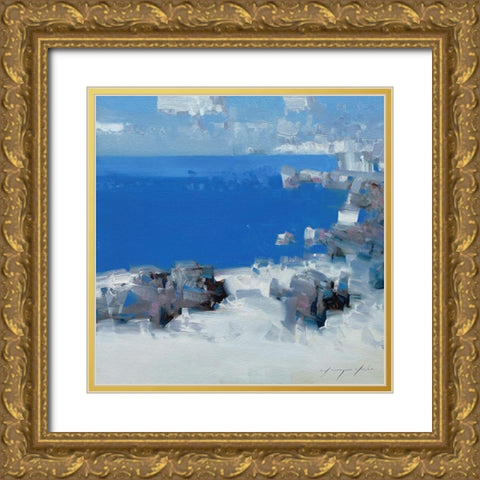 Bay Cliffs Gold Ornate Wood Framed Art Print with Double Matting by Yeremyan, Vahe