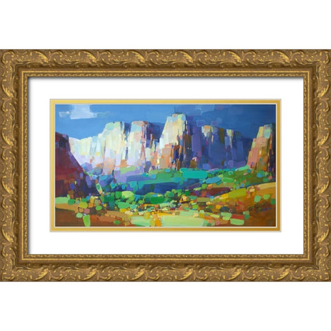 Canyon Rock Gold Ornate Wood Framed Art Print with Double Matting by Yeremyan, Vahe