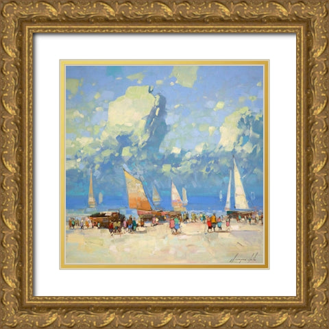 Harbor Gold Ornate Wood Framed Art Print with Double Matting by Yeremyan, Vahe