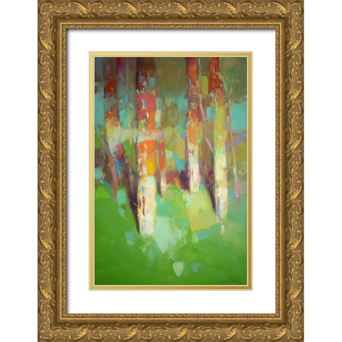 Summer Trees Gold Ornate Wood Framed Art Print with Double Matting by Yeremyan, Vahe