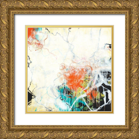 Festive Revelry Gold Ornate Wood Framed Art Print with Double Matting by Zivoin, Romeo