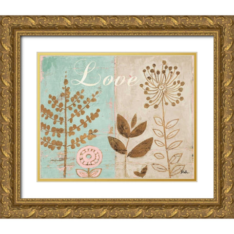 Le Pastel Jardin I Gold Ornate Wood Framed Art Print with Double Matting by Pinto, Patricia