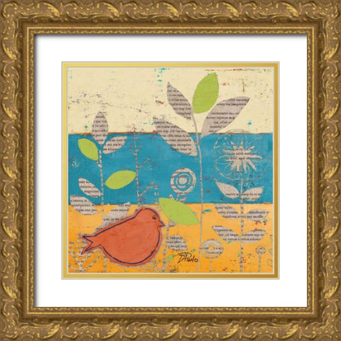 Le Jardin Press II Gold Ornate Wood Framed Art Print with Double Matting by Pinto, Patricia