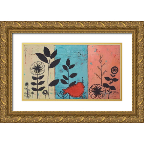 Le Jardin II Gold Ornate Wood Framed Art Print with Double Matting by Pinto, Patricia